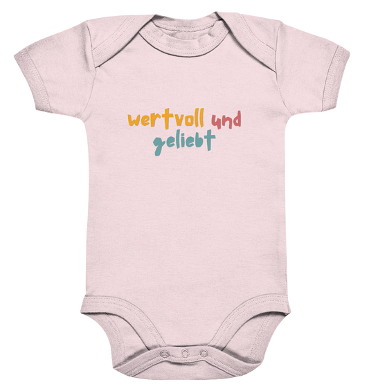 wertvoll und geliebt - Organic Baby Bodysuit - wertvoll und geliebt 