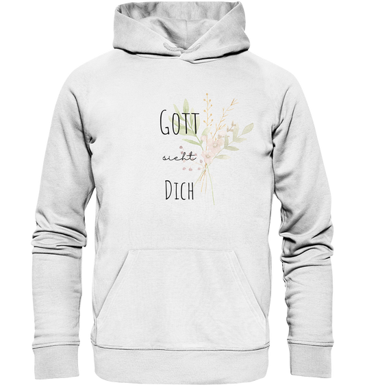 Gott sieht Dich - Organic Basic Hoodie - wertvoll und geliebt 
