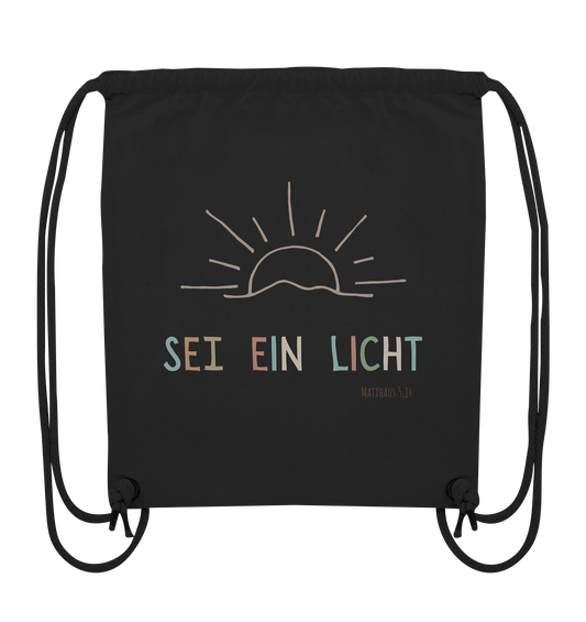 Sei ein Licht - Organic Gym-Bag - wertvoll und geliebt 