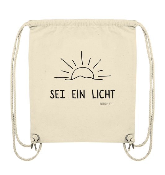 Sei ein Licht - Organic Gym-Bag - wertvoll und geliebt 