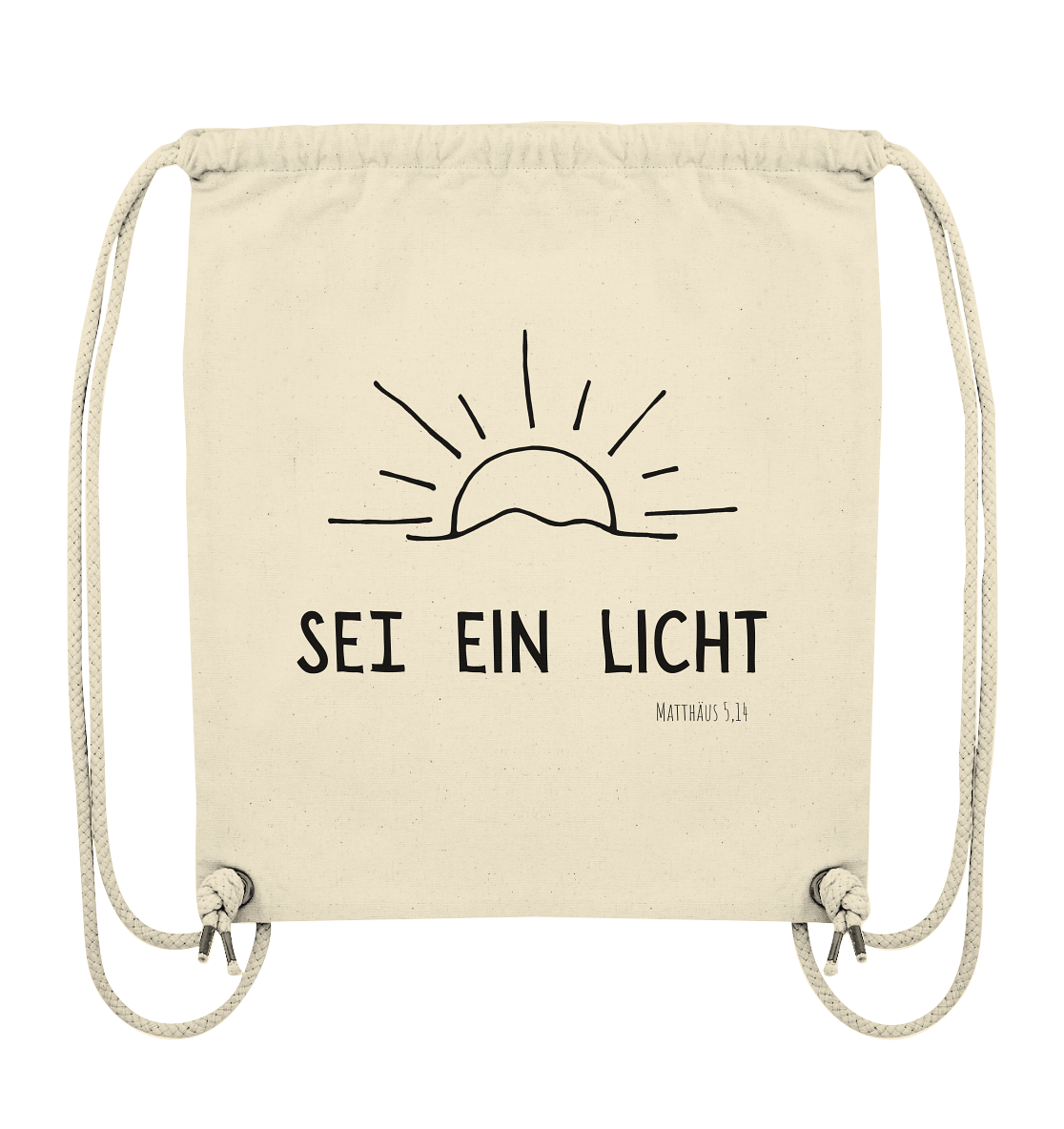 Sei ein Licht - Organic Gym-Bag - wertvoll und geliebt 