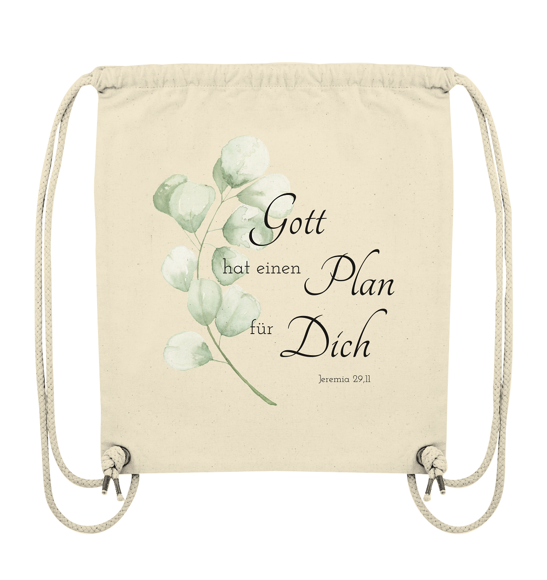Gott hat einen Plan für Dich - Organic Gym-Bag - wertvoll und geliebt 