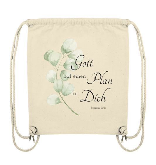 Gott hat einen Plan für Dich - Organic Gym-Bag - wertvoll und geliebt 