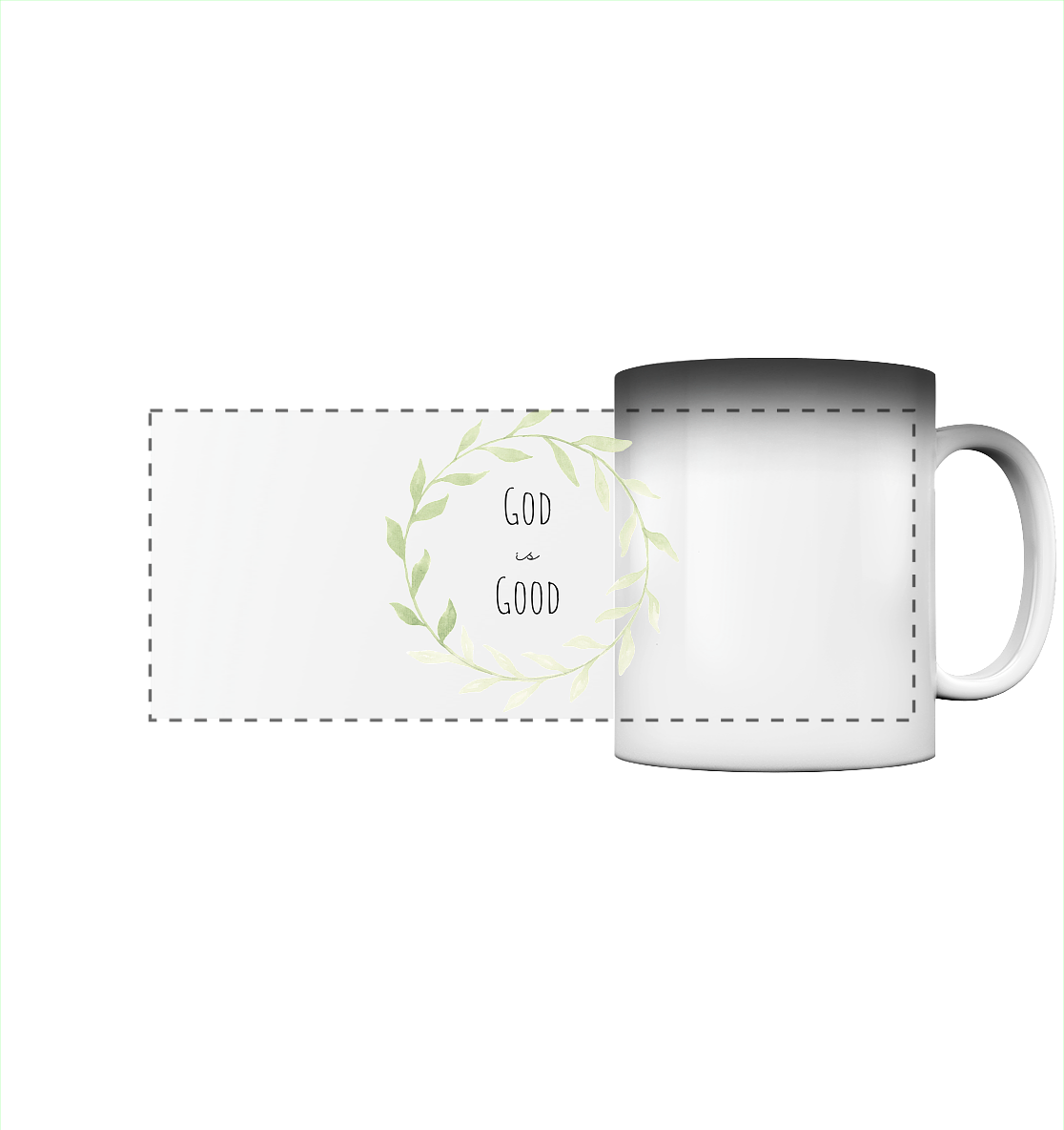 God is good - Panorama Magic Mug - wertvoll und geliebt 