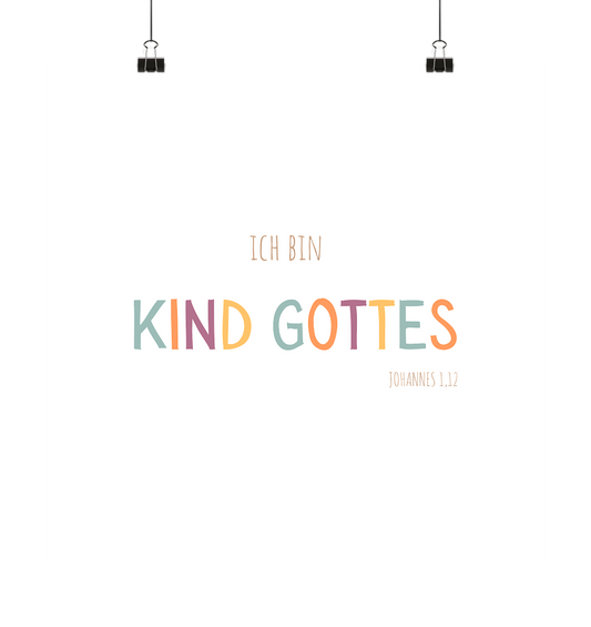 Kind Gottes - Poster 40x40 - wertvoll und geliebt 