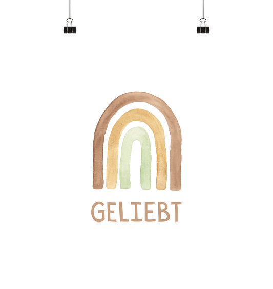 Geliebt Regenbogen grün - Poster Din A3 (hoch) - wertvoll und geliebt 