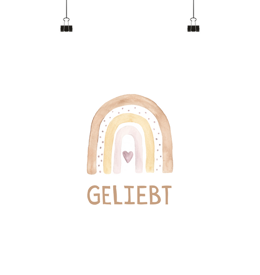 Geliebt Mädchen - Poster Din A3 (hoch) - wertvoll und geliebt 