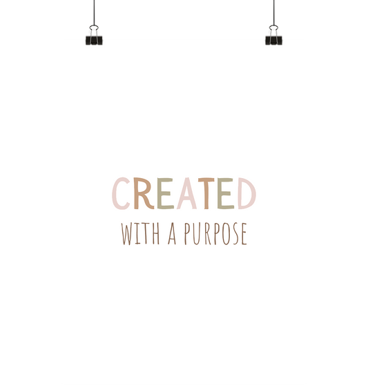 Created - Poster Din A4 (hoch) - wertvoll und geliebt 