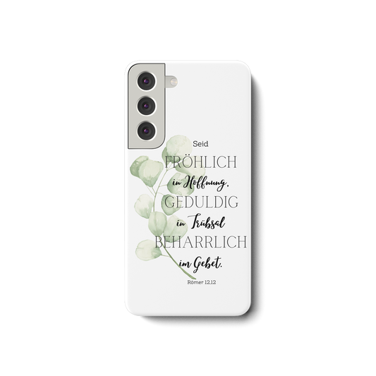 Römer 12,12 - Samsung Galaxy S22 Handyhülle - wertvoll und geliebt 