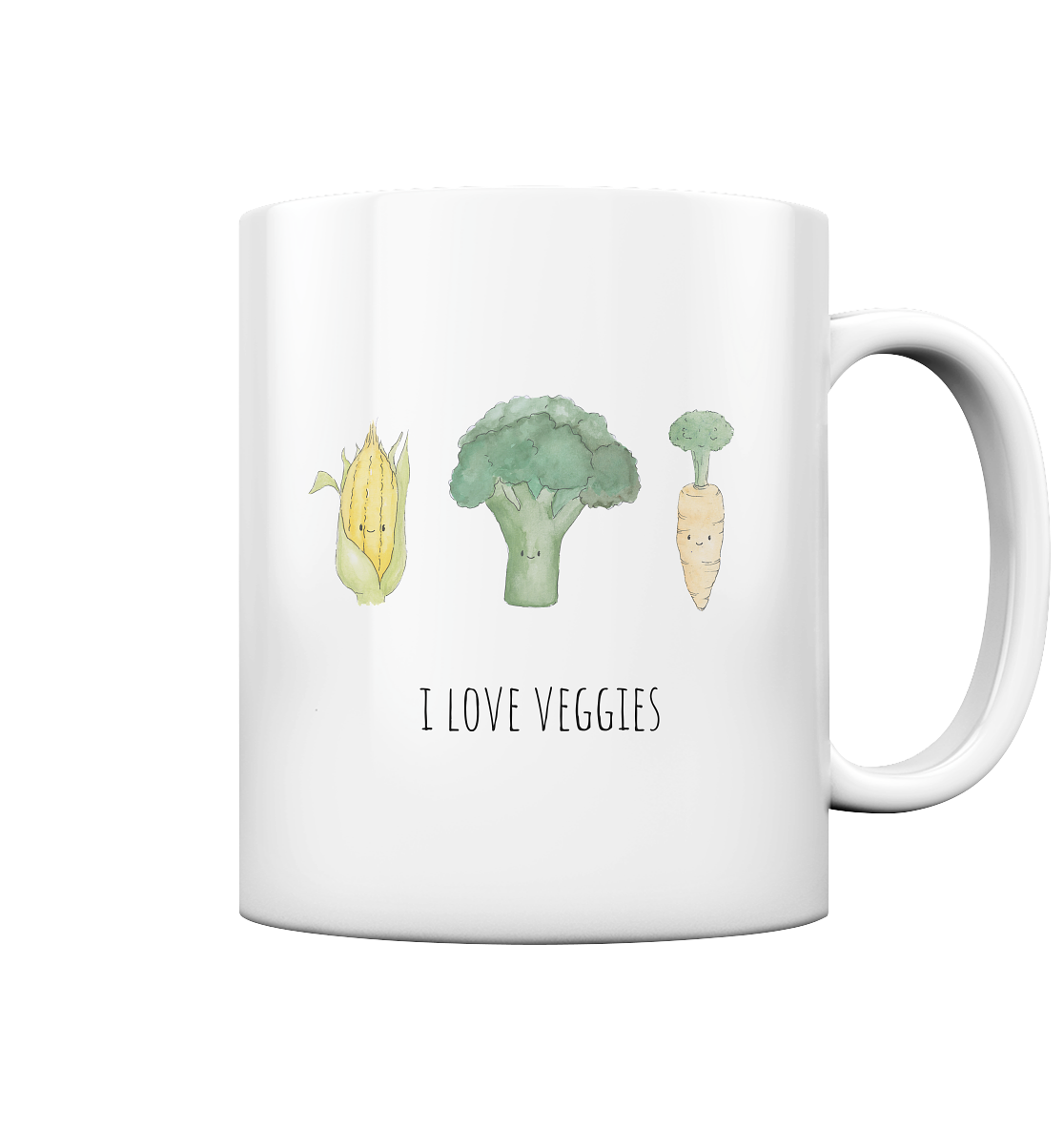 I love veggies - Tasse glossy - wertvoll und geliebt 