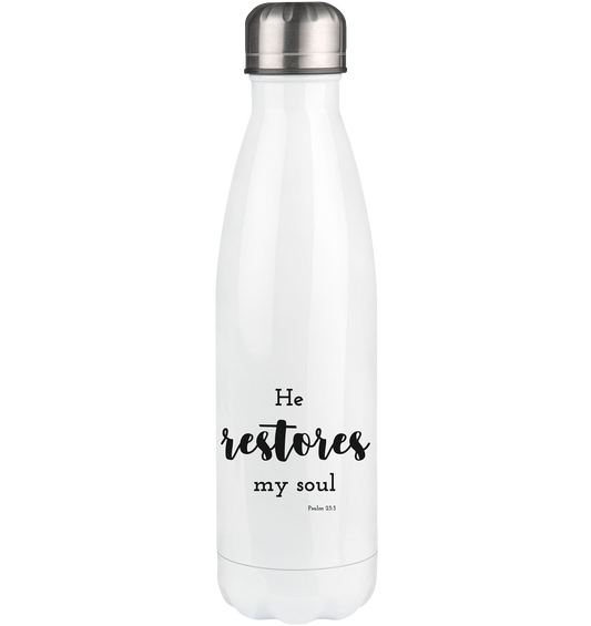 He restores my soul - Thermoflasche 500ml - wertvoll und geliebt 