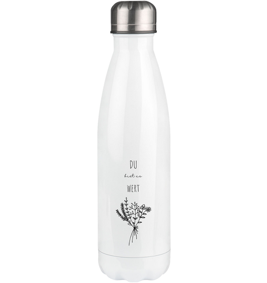 Du bist es wert - Thermoflasche 500ml - wertvoll und geliebt 